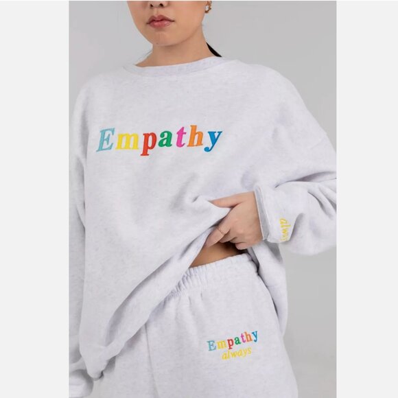 The Mayfair Group Empathy Always Grey Crewneck Sweatshirt One Size - Picture 1 of 9